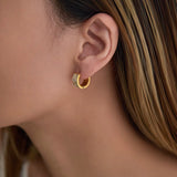 Wide Pavé Hoop Earrings