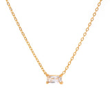Baguette Solitaire Necklace