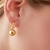 Golden Orb Drop Earrings