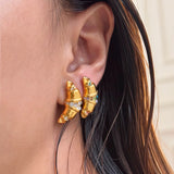 Sparkling Croissant Stud