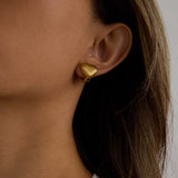 Ribbed Heart Clip Earrings