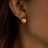 Ribbed Round Clip Earrings