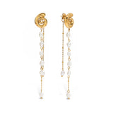 Pearl Rosette Drop Earrings