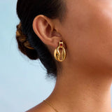 Red Gem Cowrie Earrings
