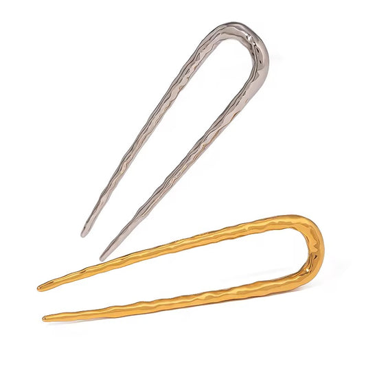 Texturized metal hairpin