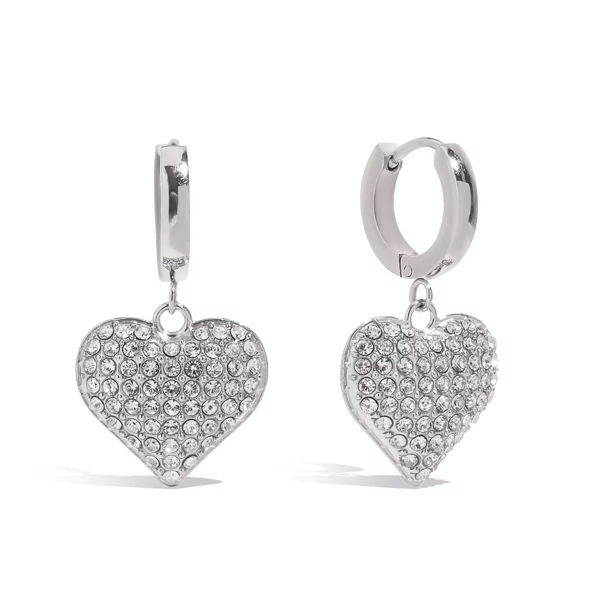 Dazzling Heart Drop Earrings