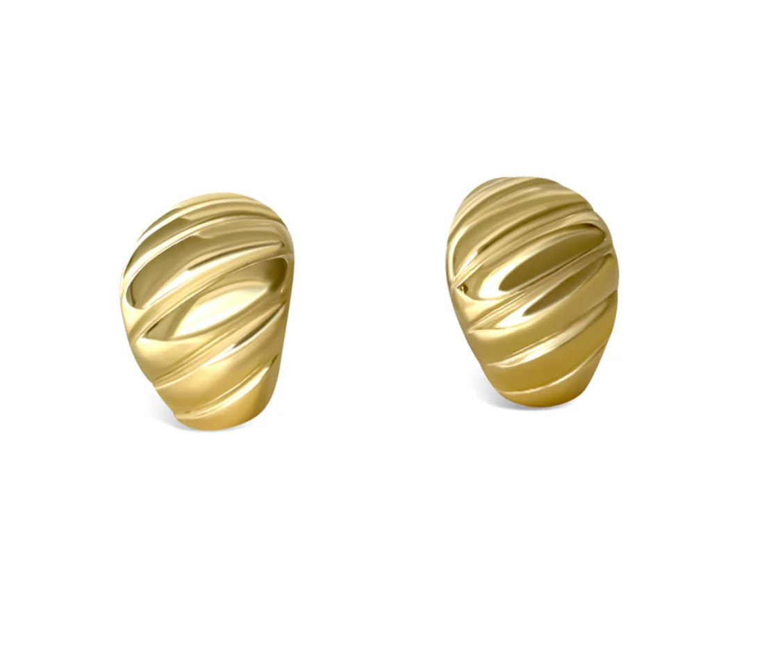 Large Chunky Croissant Stud Earrings