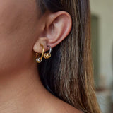 Two-Tone Ring Hoop Earrings