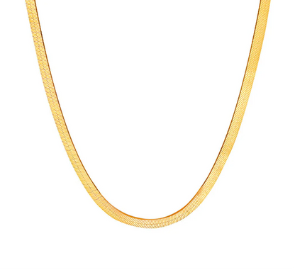 Short Flat Snake Chain Necklace