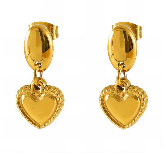 Full Heart Stud Earrings