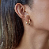 Tree-Tone Multi Ring Hoop Earrings