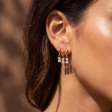 Triple Open Hoop Drop Earrings