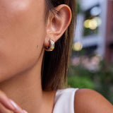 Sparkling Wave Hoop Earrings