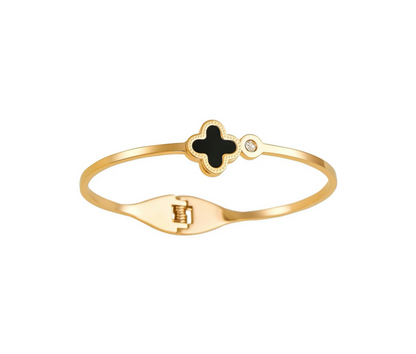 Clover Golden Bangle Bracelet