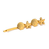 Conch & Starfish Metal Hair Pin