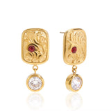 Baroque Ruby Drop Earrings