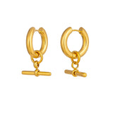 T Bar Charm Hoops