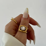 Chubby Round Sparkling Ring