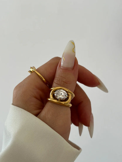 Chubby Round Sparkling Ring