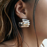 Sculpted Wave Dome Earrings