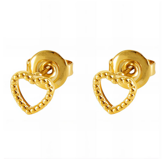 Open Heart Stud Earrings