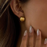 Ribbed Dome Clip Earrings