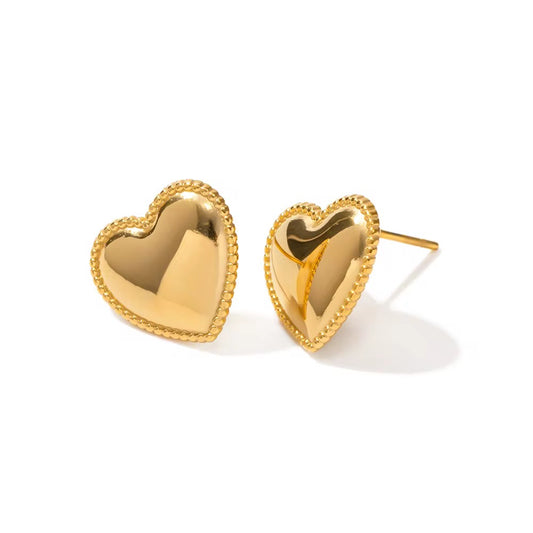 Full Heart Stud Earrings