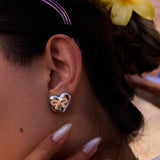 Bow Blush Heart Studs