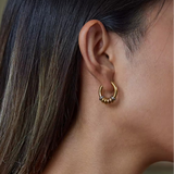 Tree-Tone Multi Ring Hoop Earrings