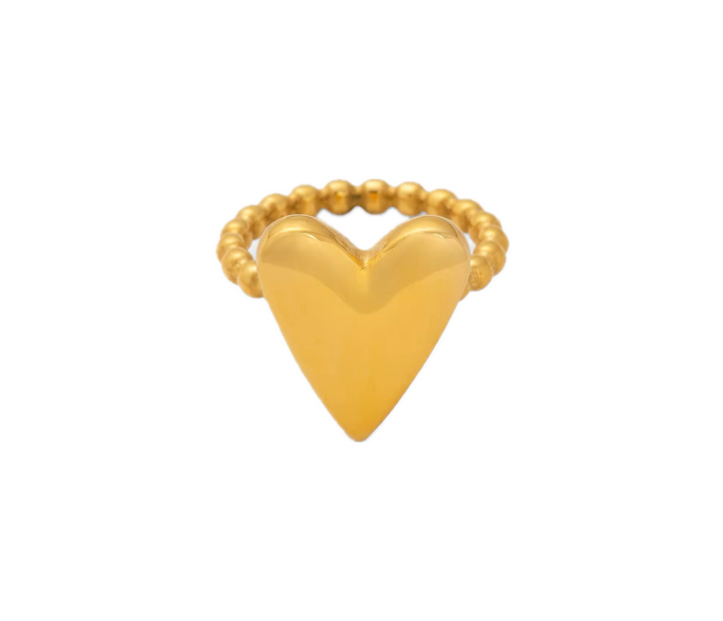 Anillo de corazón lleno de cuentas