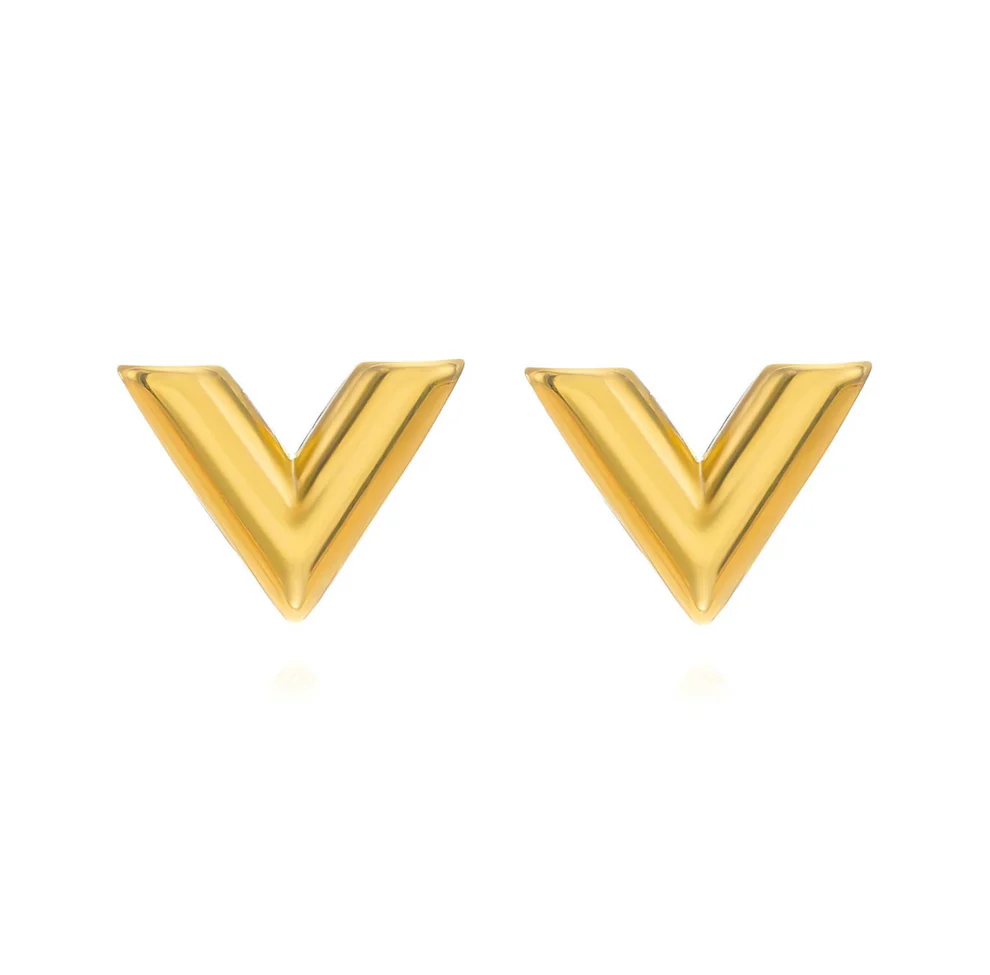 Chunky V Stud Earrings