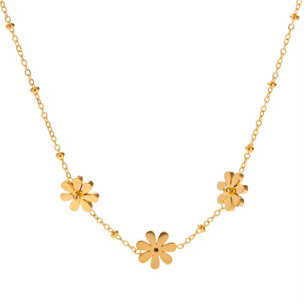 Full Jazmin Flower Chain Beads Necklace