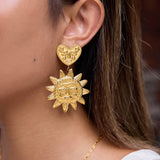 Sacred Sun Heart Earrings