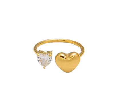 Sparkling & Full Heart Open Golden Ring