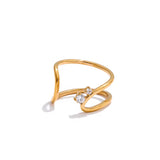 Sparkling Flow Open Ring