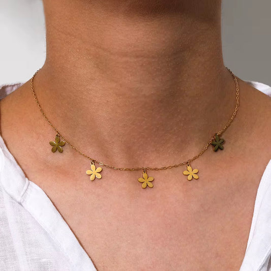 Full Flowers Charms Necklace