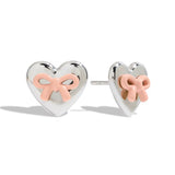 Bow Blush Heart Studs