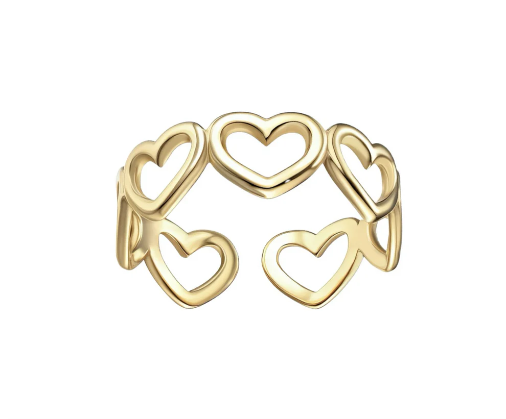 Anillo de oro con corazón abierto