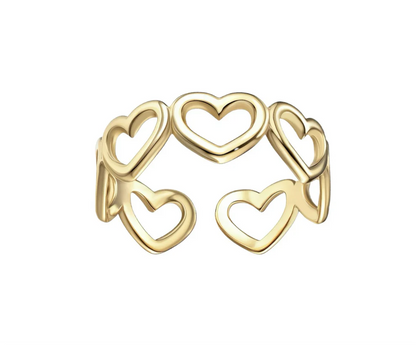 Anillo de oro con corazón abierto