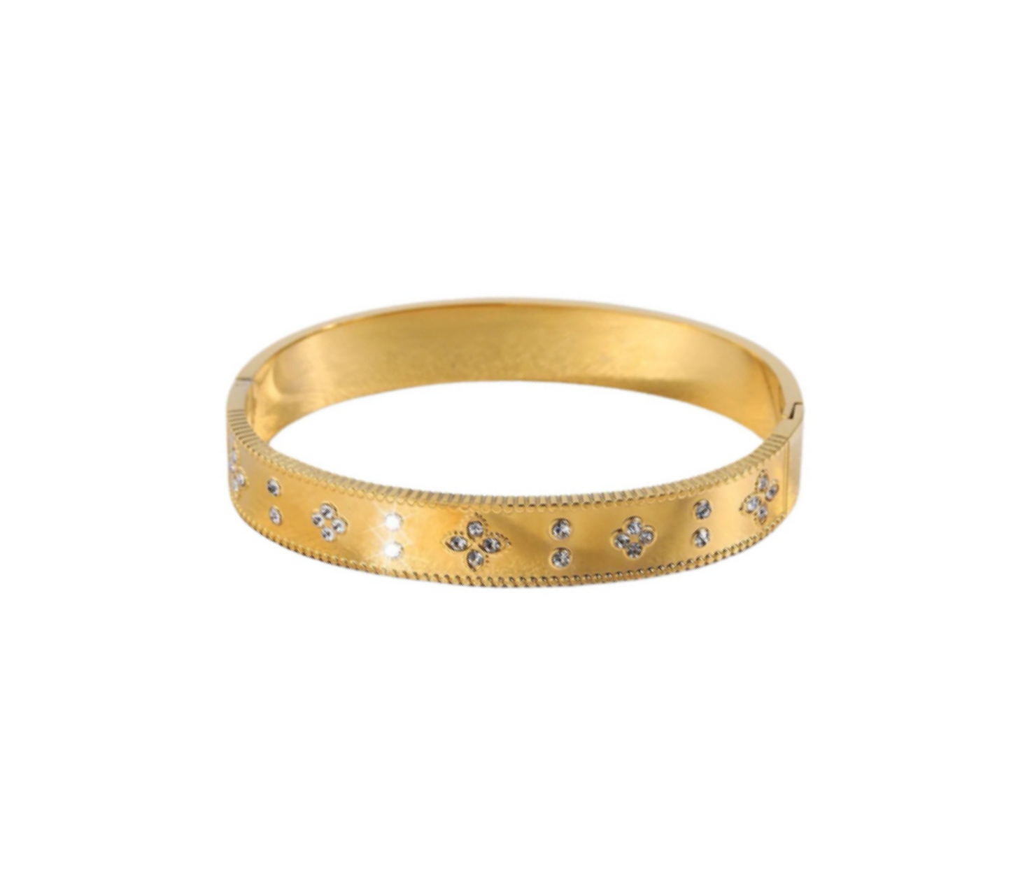 Stellar Golden Crystal Bangle Bracelet