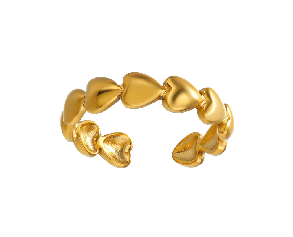 Heart Chain Band Ring