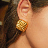 Quilted Dome Statement Earrings