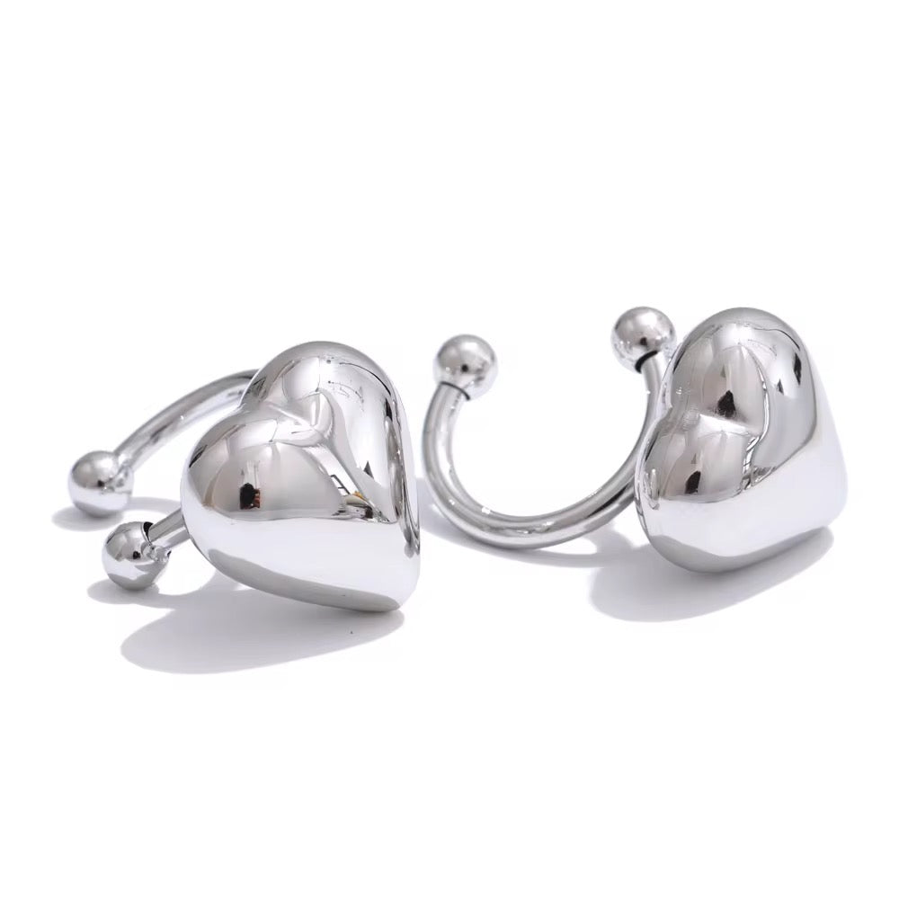 Bold Heart Ear Cuffs
