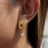 Baroque Ruby Drop Earrings