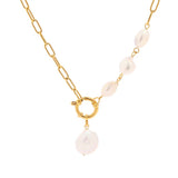 Asymmetric Pearl Drop Necklace