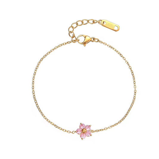 Pulsera de cadena con petunias brillantes