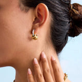 Two-Tone Quad Ring Hoop Earrings
