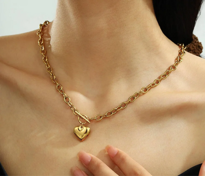 Toggle Full Heart Pendant Necklace