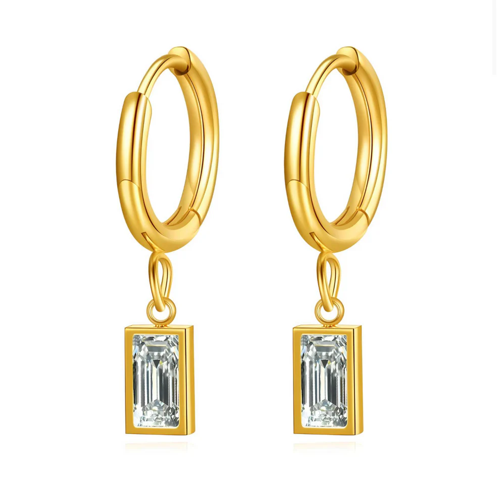 Pendientes de aro brillantes