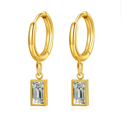 Pendientes de aro brillantes